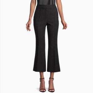 NWT Milly Boucle Flared Cropped Ankle Dress Pants In Black Size 8